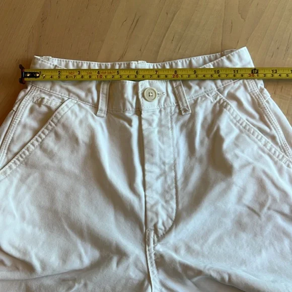 BUCK MASON High Waisted Wide Leg Twill Denim White Jean Pant - Picture 6 of 14